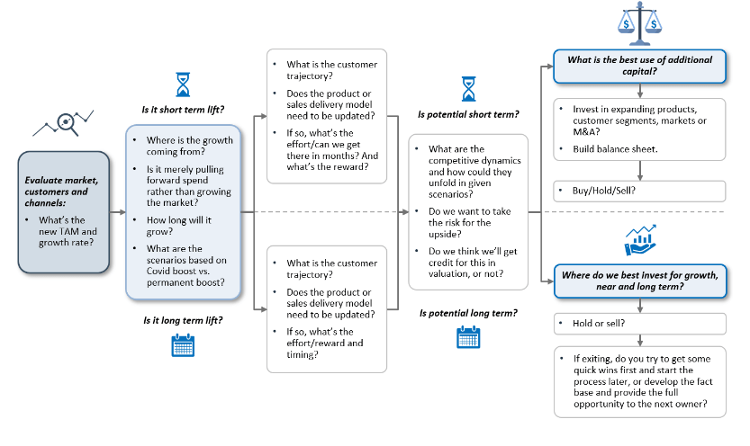 Evaluating the Covid increase in revenues for short-term, long-term, and exit planning
