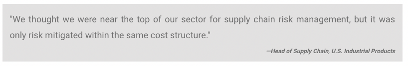 Quote from head of supply chain, U.S. industrial products