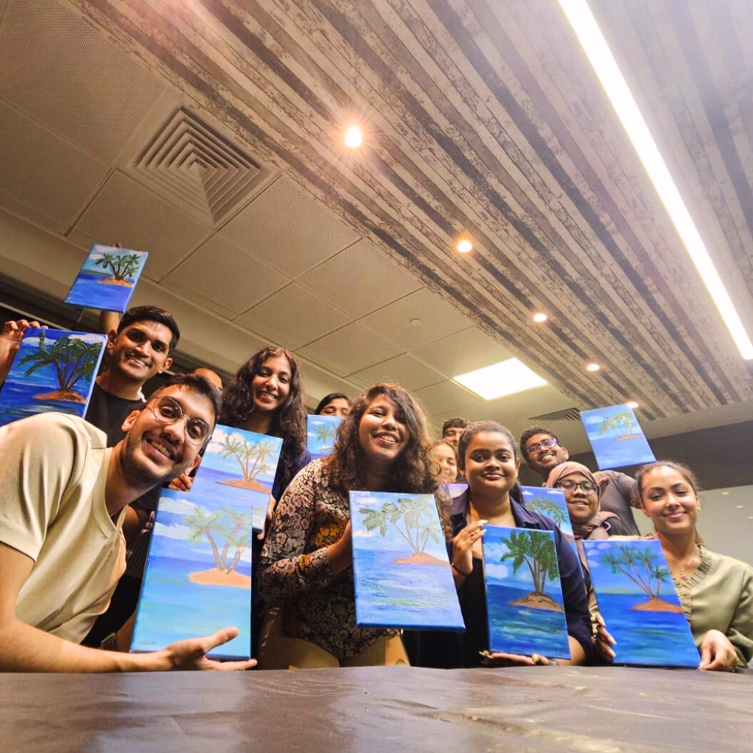 Colleagues from the Stax Colombo office gather for a photo at the 