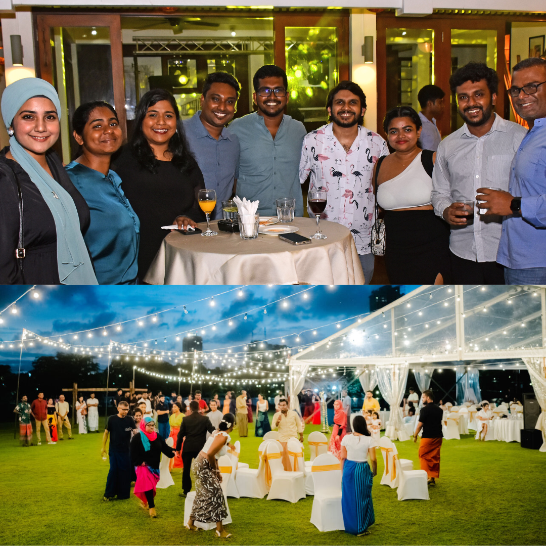 Colleagues in the Stax Colombo office gather for photos at various 