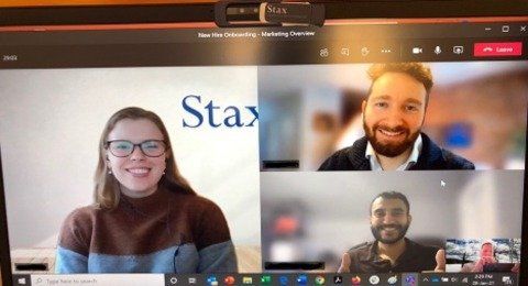 A screenshot of fellow Staxxers onboarding a new colleague virtually.