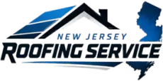 New Jersey Roofing Service logo with blue roof graphic and New Jersey state outline
