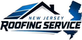 A logo for New Jersey Roofing Service with a map of new jersey