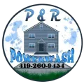 P&R Powerwash logo with blue house, paint splashes, and phone number 419-260-9454