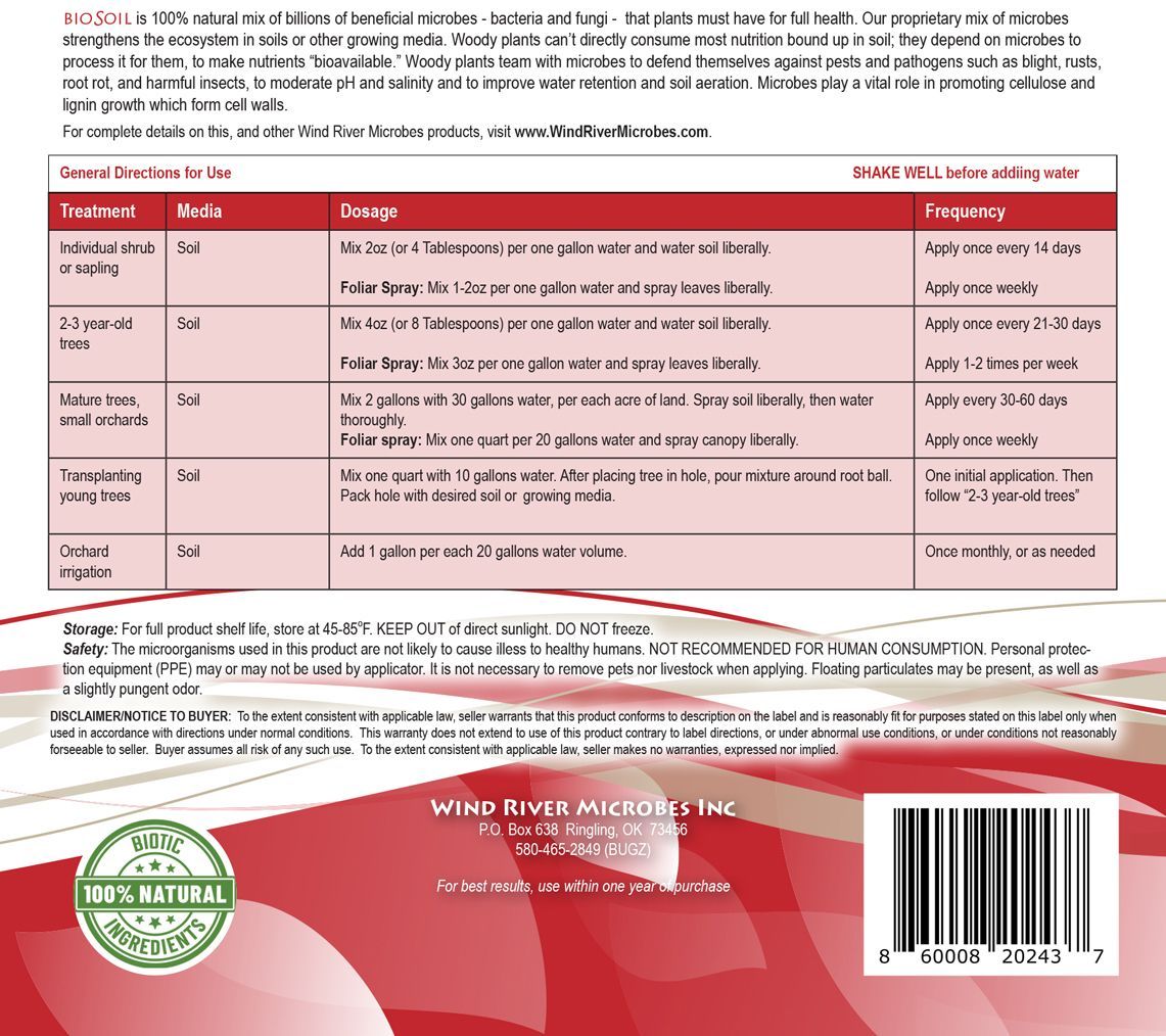 soilcare back label