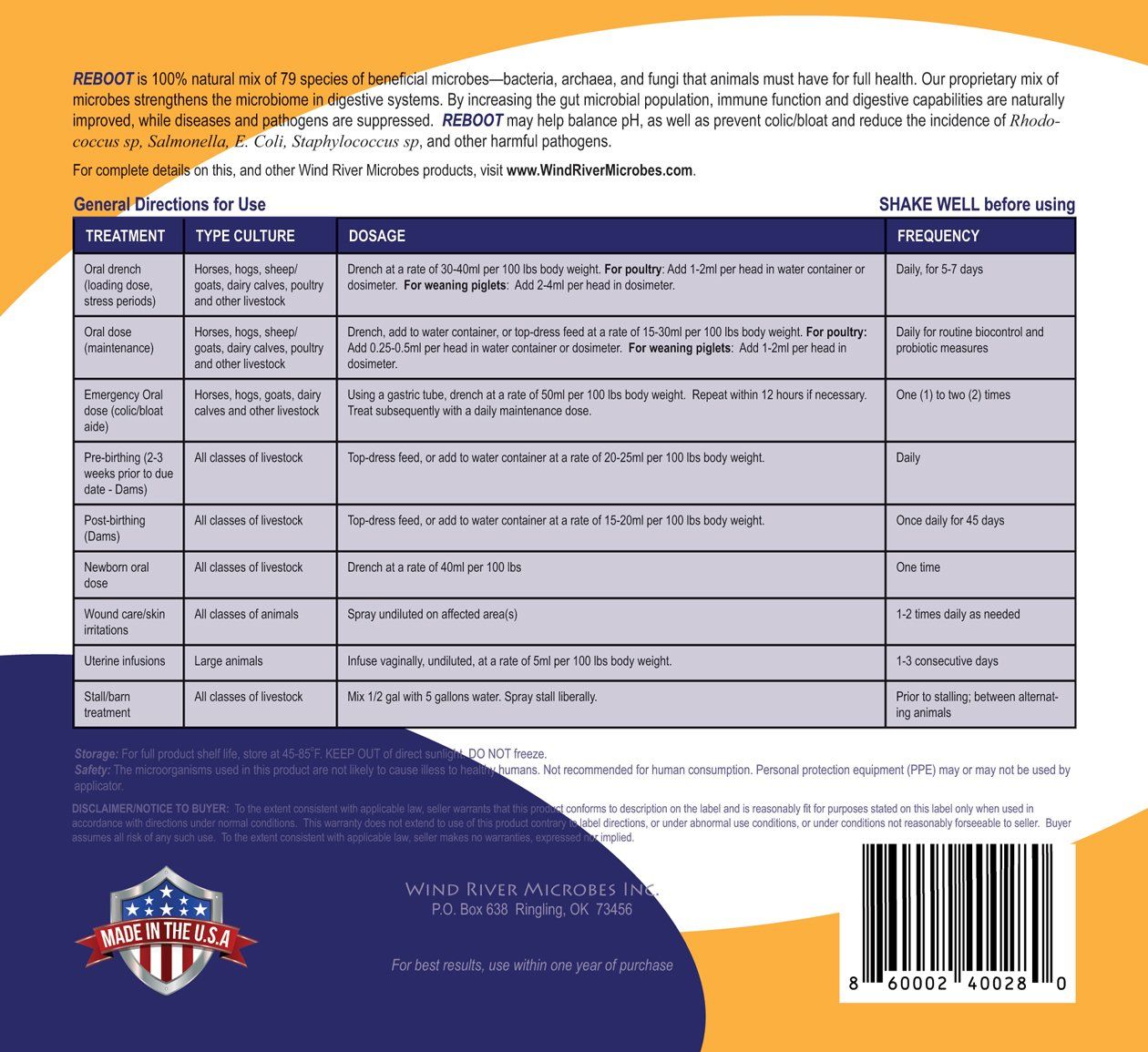 soilcare back label