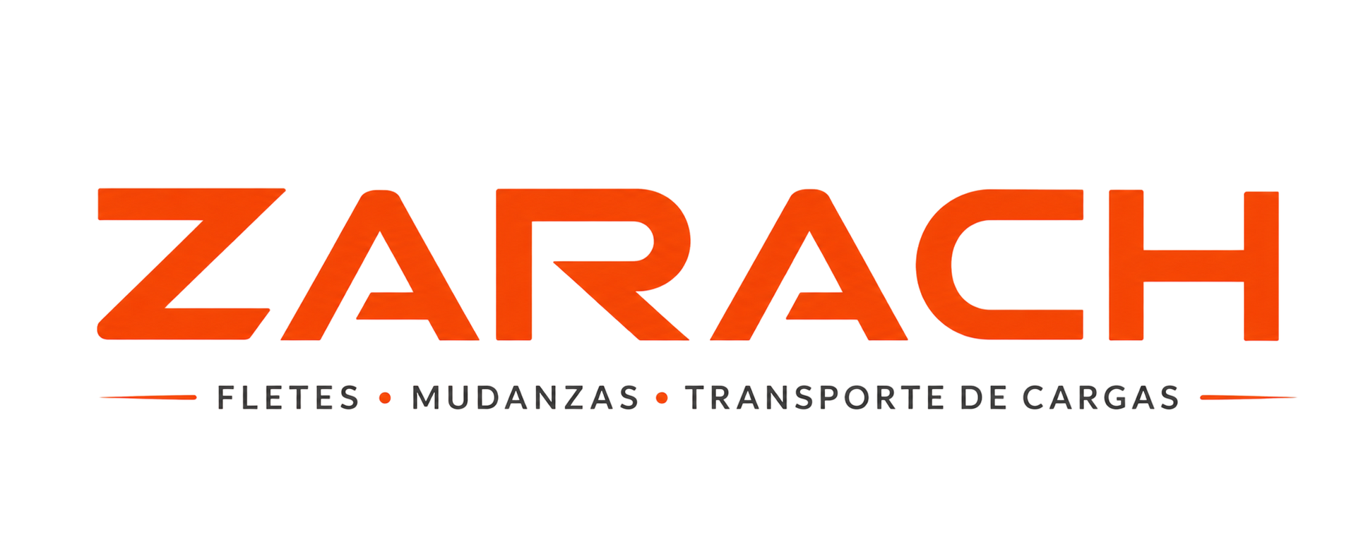 ZARACH logo in orange with tagline “Fletes • Mudanzas • Transporte de Cargas”