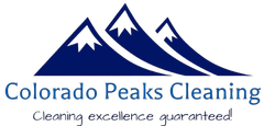 The logo for colorado peaks cleaning shows three mountains