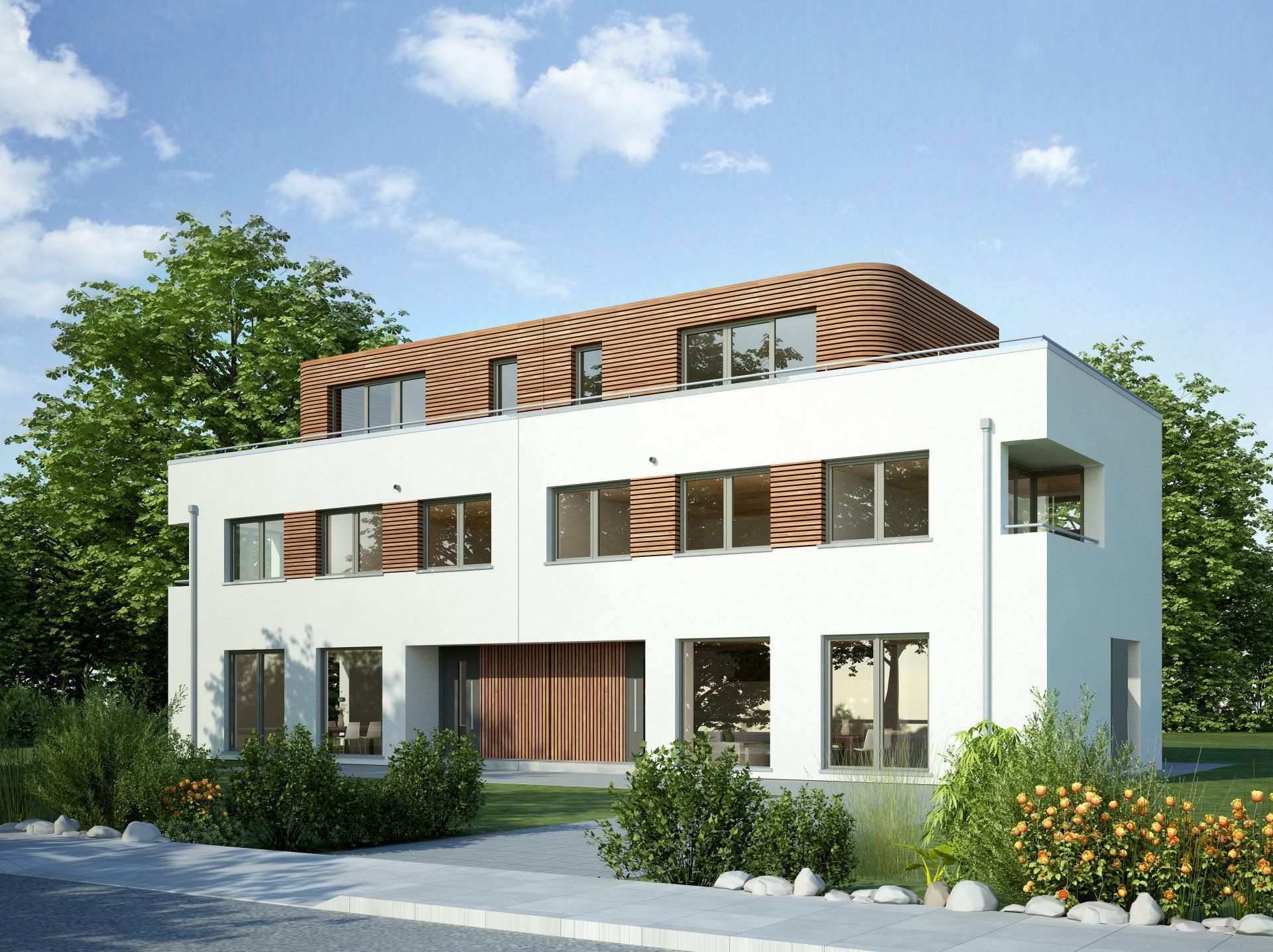 Doppelhaus weiß