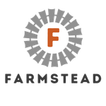 The farmstead logo is a circle with a letter f in the middle.