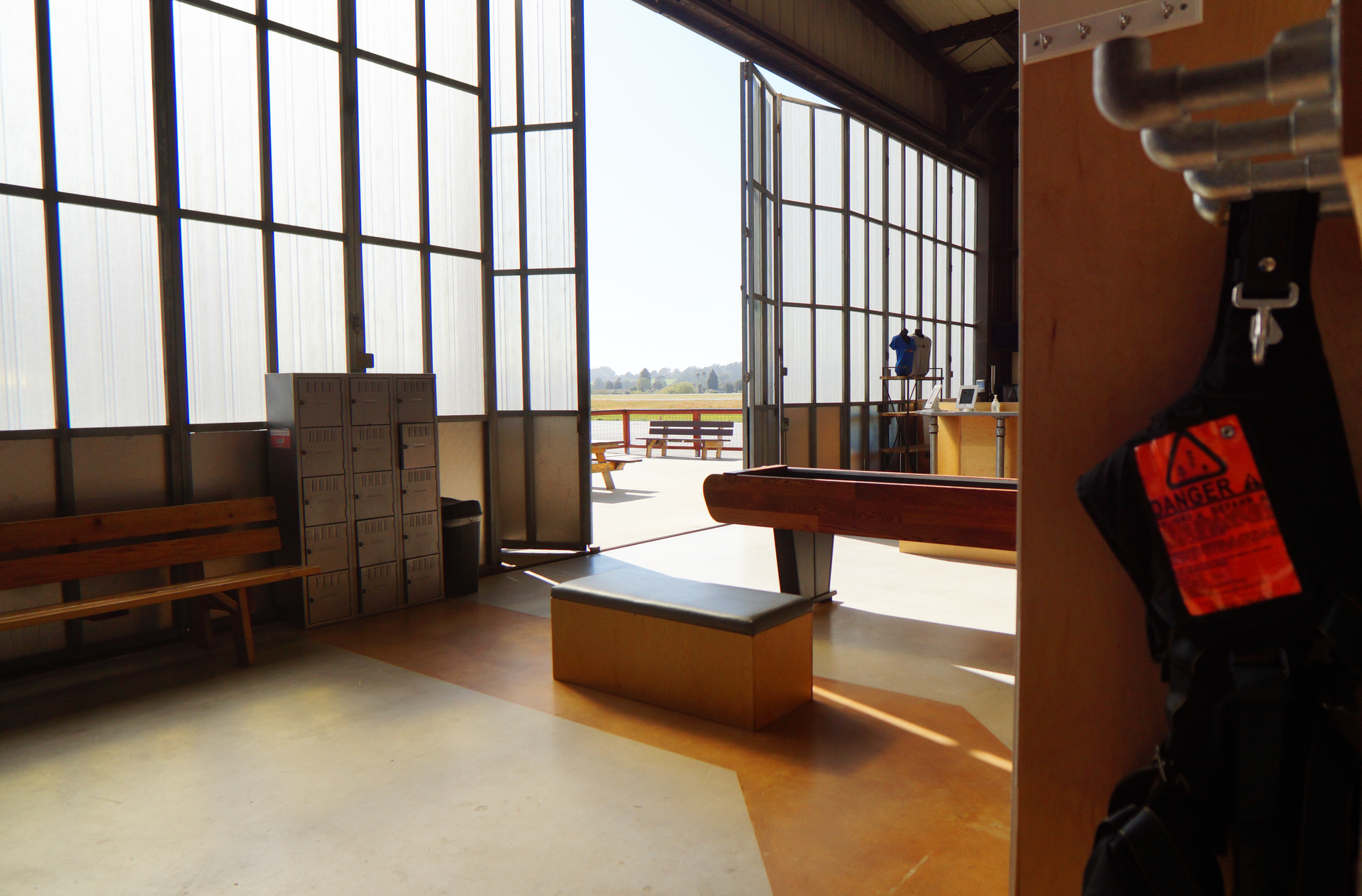 Skydive Santa Cruz customer waiting area.