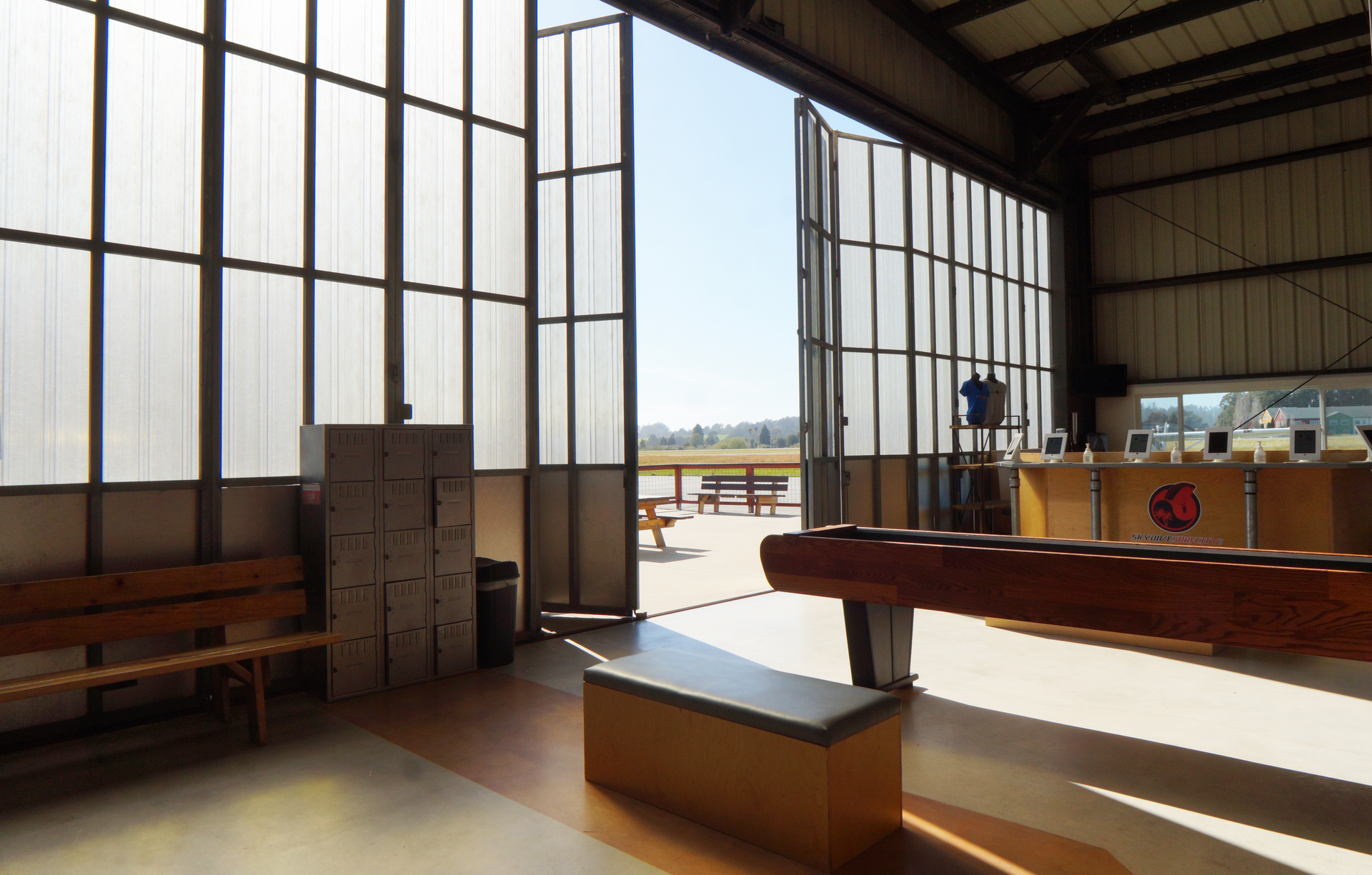 Skydive Santa Cruz customer service area and facilities.