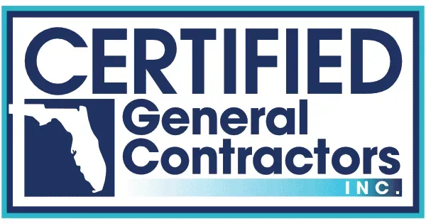 Certified General Contractors, Inc. logo in navy blue and white with Florida silhouette