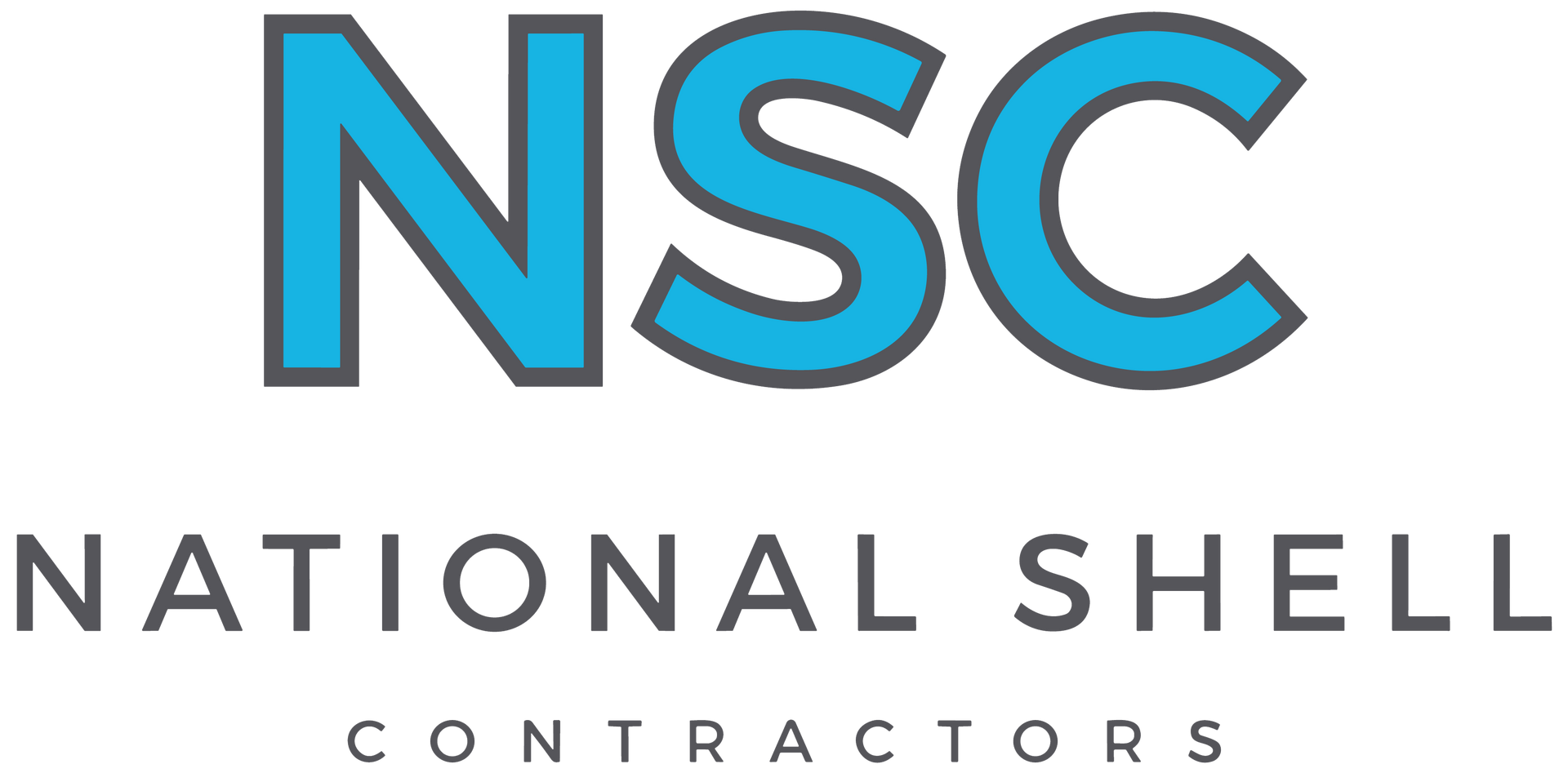 NSC National Shell Contractors logo in blue and gray on a white background