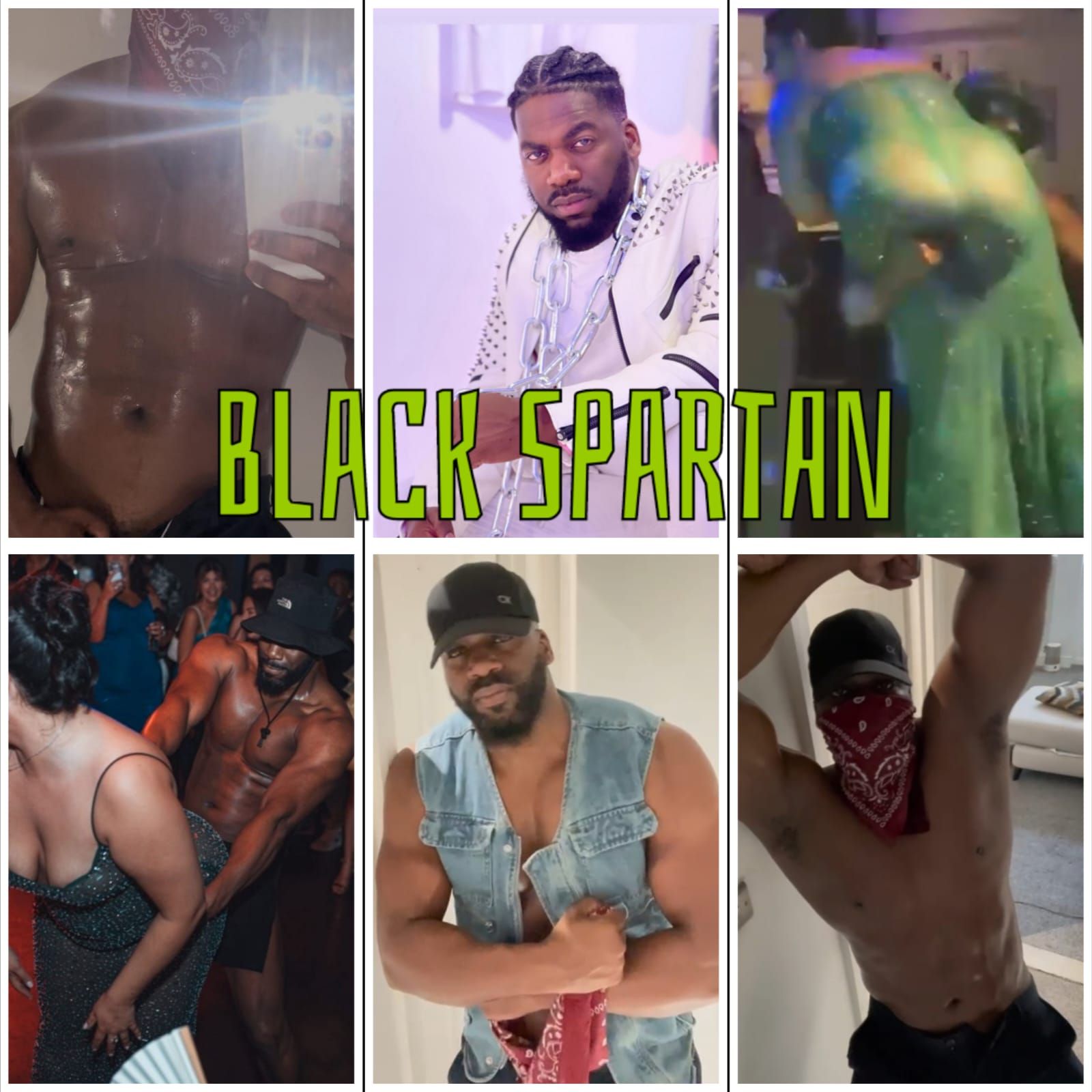 Black Spartan male stripper and buff butler covering Kent, London, and Colchester. Muscular performer with high-energy shows for hen parties, birthdays, and events