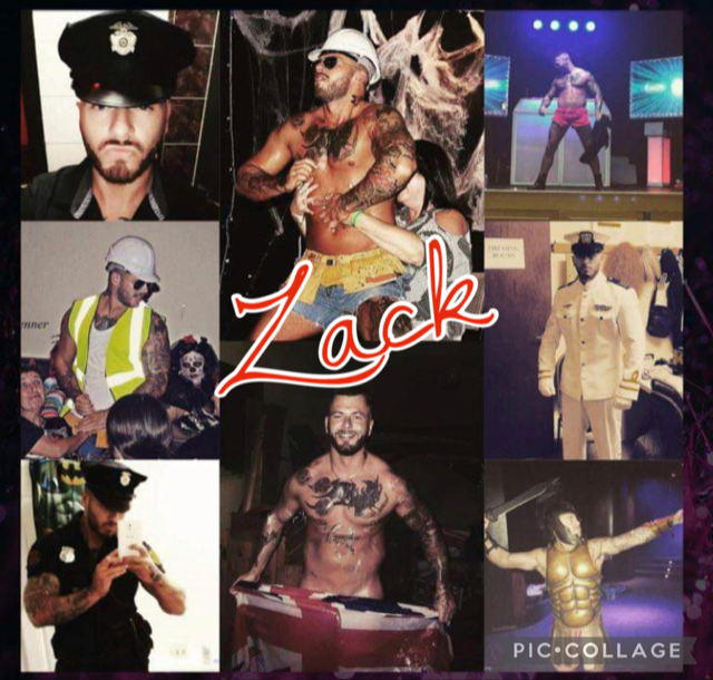 Zack male stripper based in Willenhall performing at hen parties and private events in themed costumes including police officer, construction worker and stage show performer, muscular tattooed entertainer delivering confident, high-energy strip shows across the West Midlands.