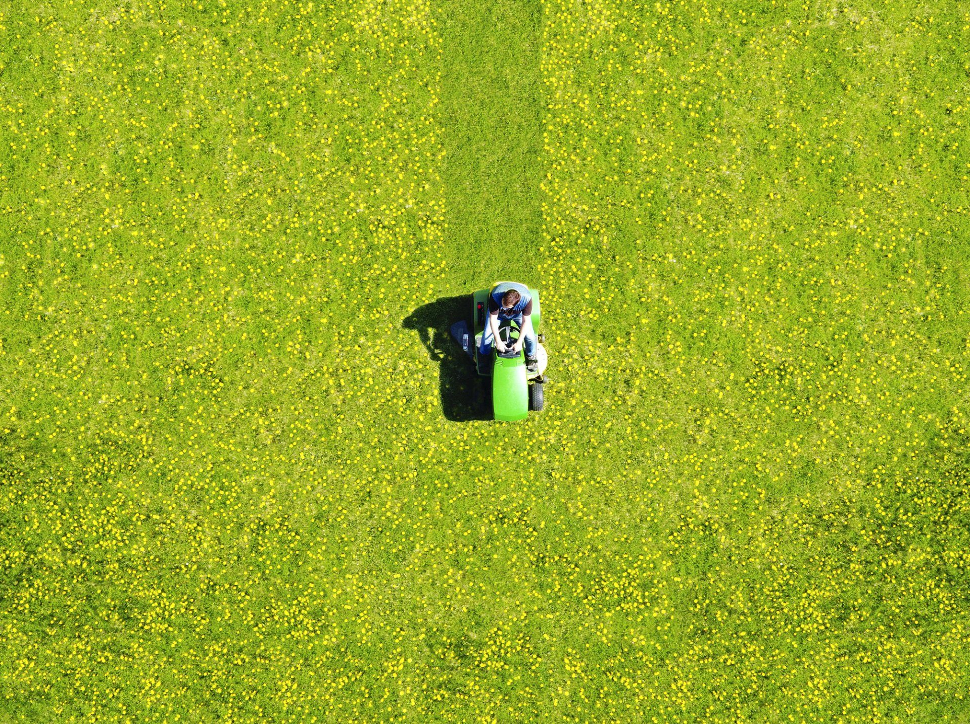 Man Mowing Green Field - Canton, OH - Warstler Bros Landscaping