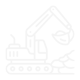 Faint line drawing of a construction excavator on a white background