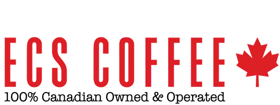 The logo for ecs coffee 100 % canadian owned and operated