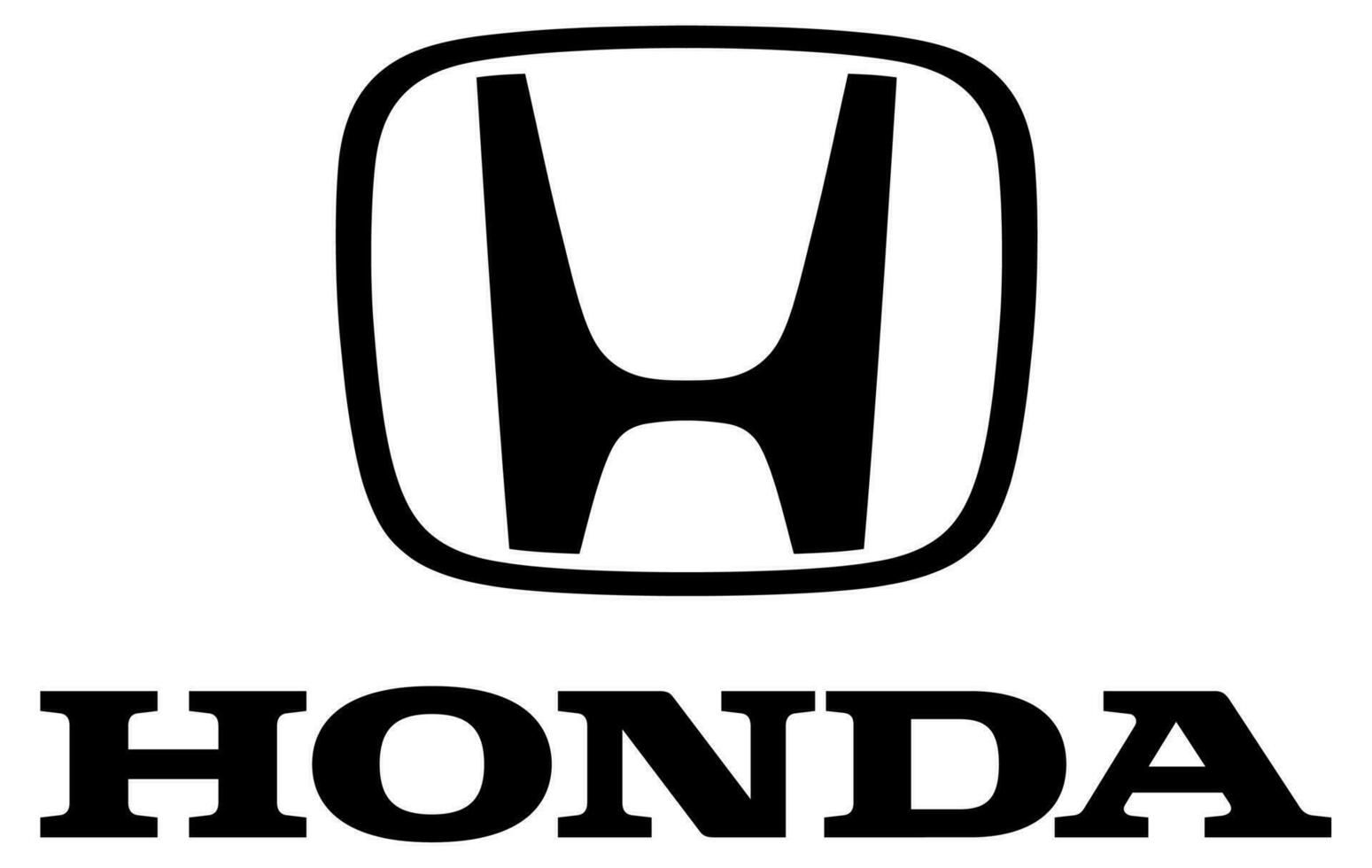 A black and white honda logo on a white background.