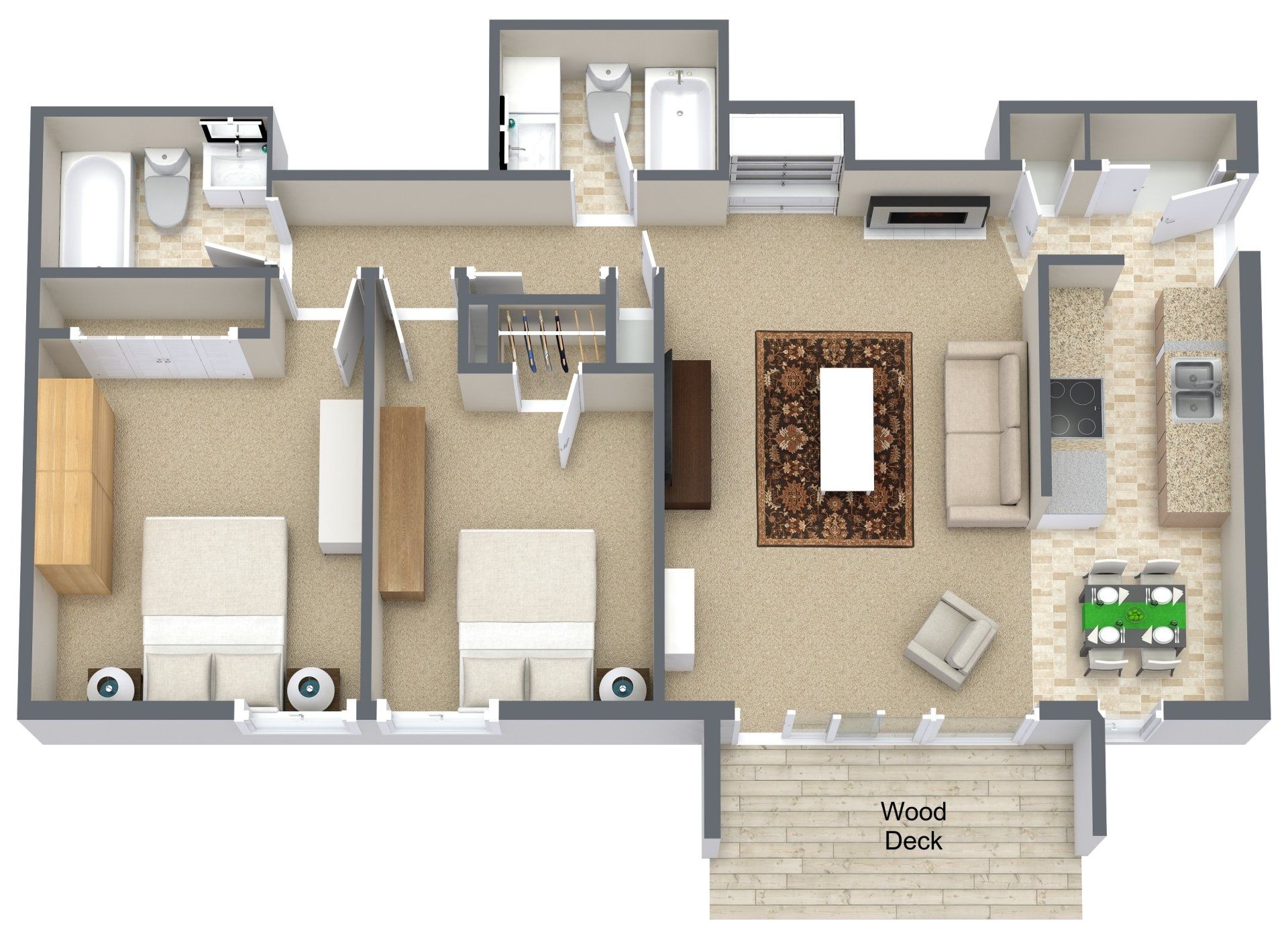 2 Bed 2 Bath