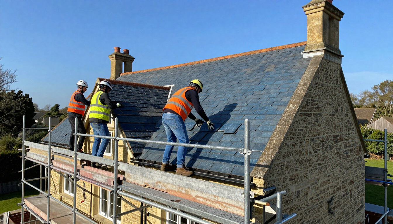 New roof installation on a Hampshire house