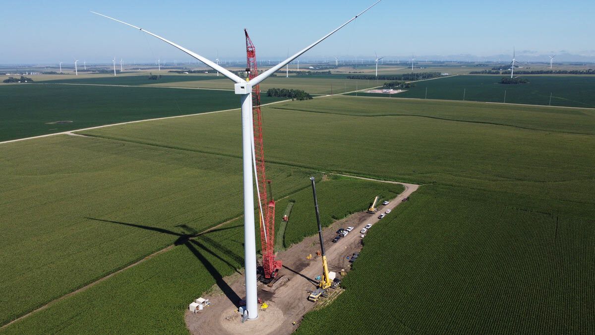 crane supporting wind farm maintenance and installation
