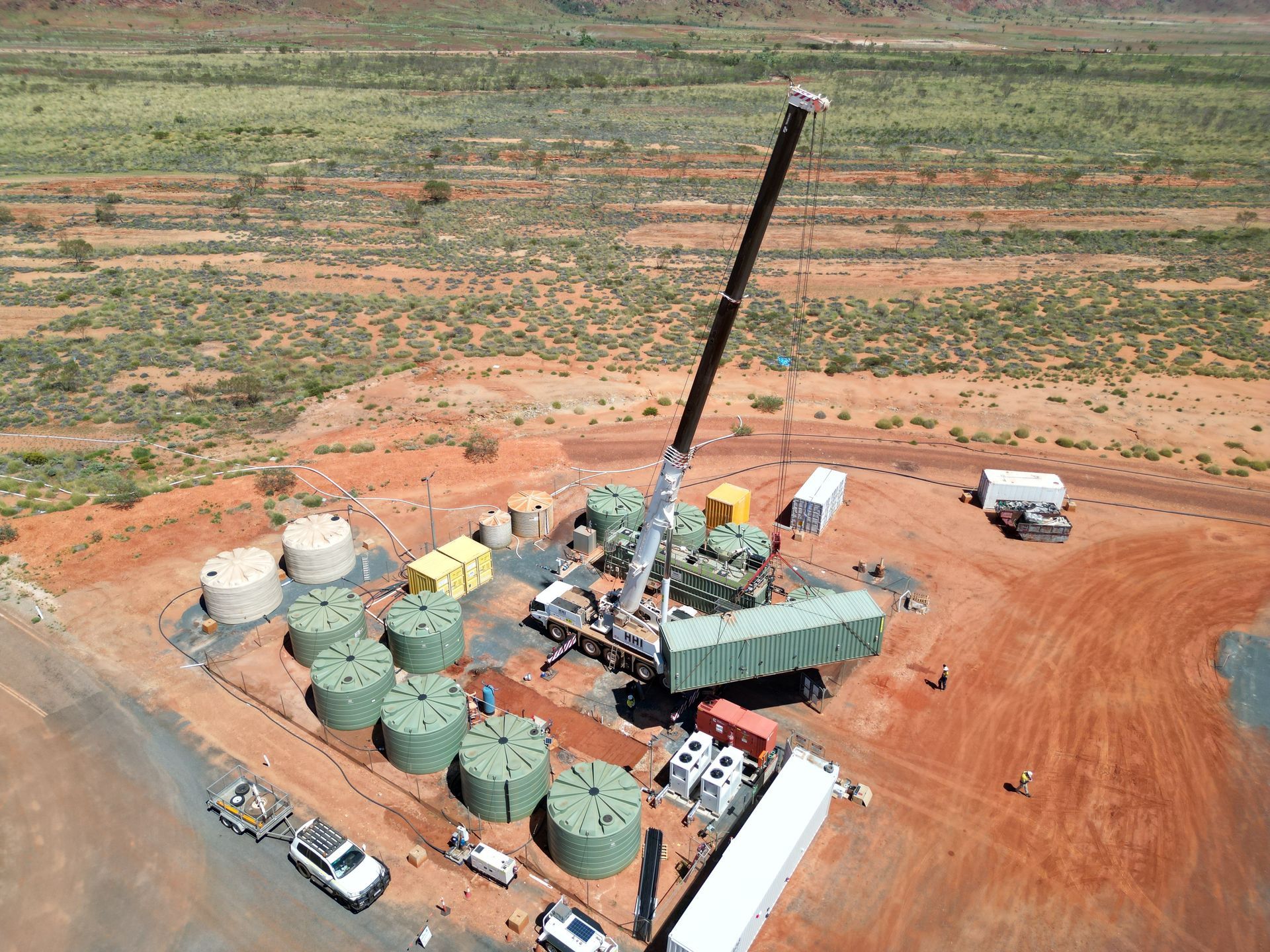water and wastewater equipment being installed