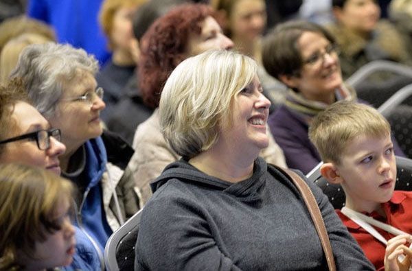 Visitors enjoying a talk in the Vegan Life Live lecture theatre