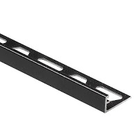 A black tile trim on a white background.