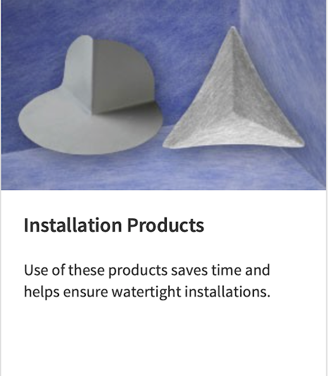 A picture of a hat and a triangle that says installation products