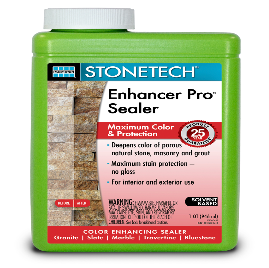 A green bottle of stonetech enhancer pro sealer