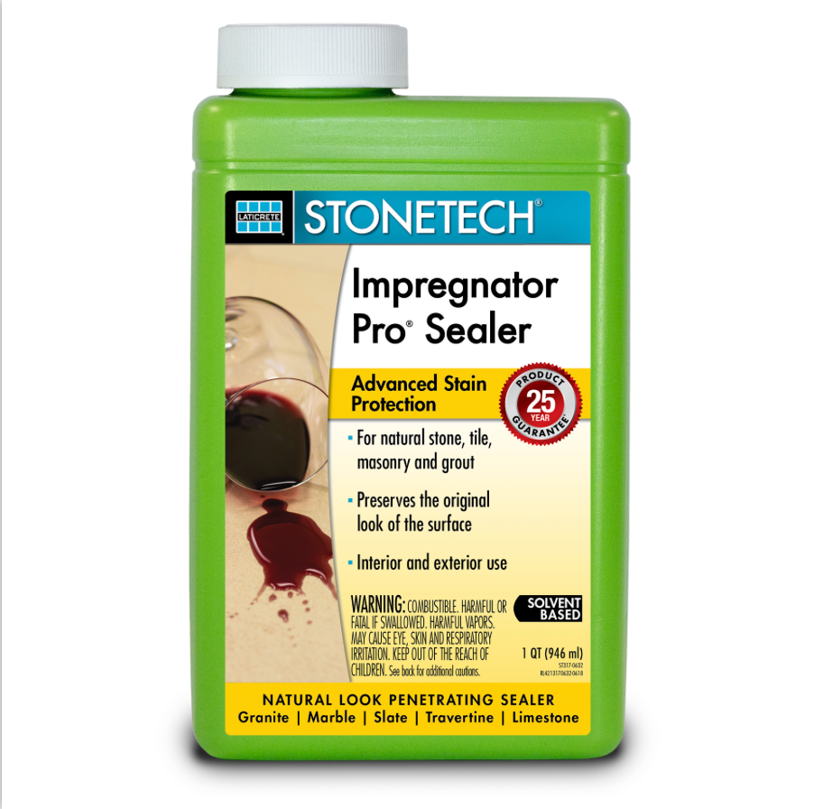 A green bottle of stonetech impregnant pro sealer