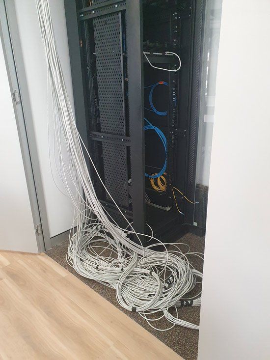 Internet Cables from the Ceiling to the Ground in the Server Room — Wi-Fi Set-Ups in Toowoomba, QLD