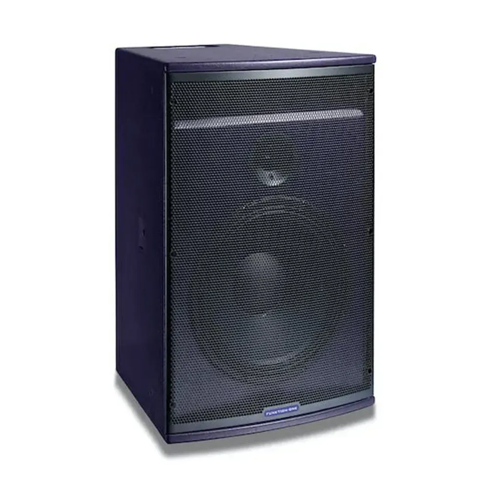 Large Funktion-One speaker with a tall cabinet and full front grille for wide audio coverage.