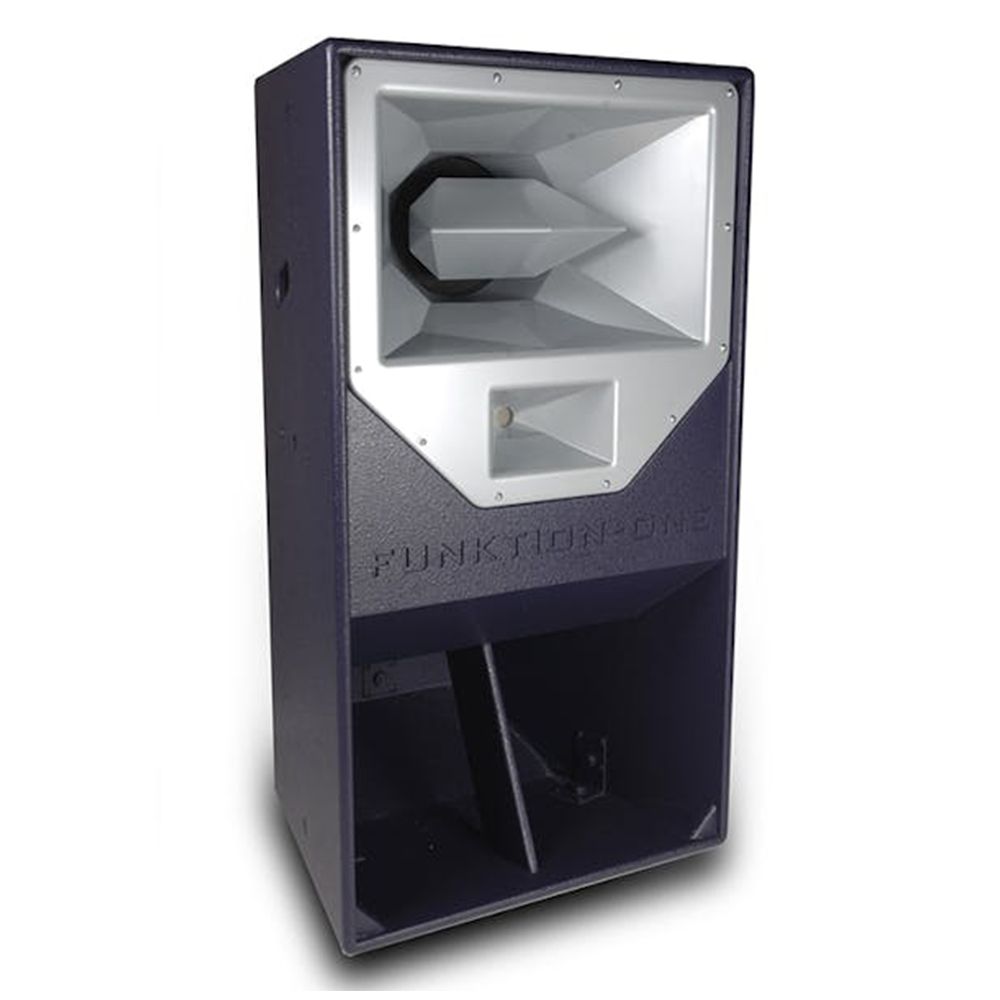 Funktion-One mid/high-frequency horn driver with mounting bracket.