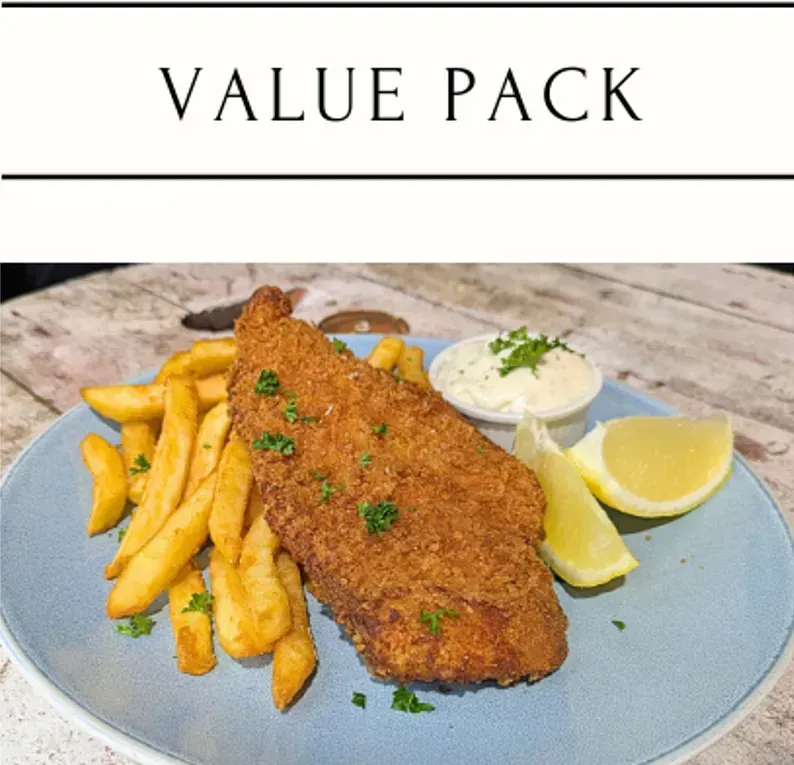 PTC Schnitty With Chips — Pt Cartwright Seafoods in Warana, QLD