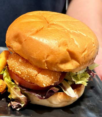 Prawn Schnitzel Burger — Pt Cartwright Seafoods in Warana, QLD