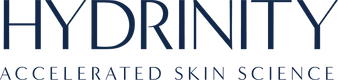 HYDRINIT logo with the tagline “Accelerated Skin Science” in blue text on a white background