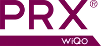 PRX logo in purple with WiQo on a white background