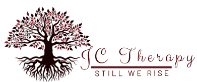 Logo: Tree with roots and leaves,