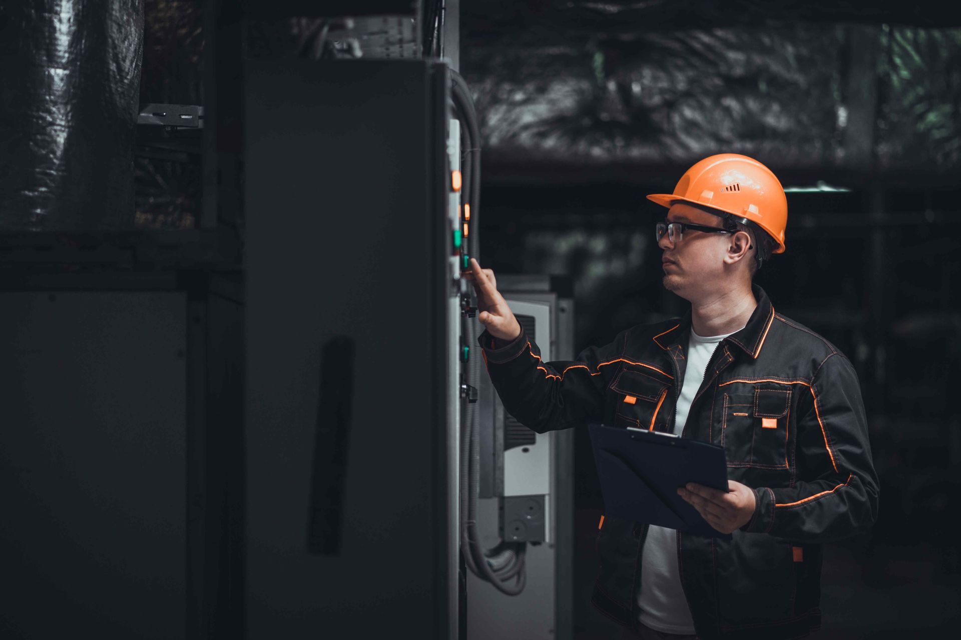 Man checking the power box