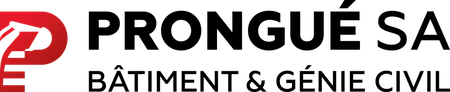 Logo en forme de lettre P stylisée, rouge et blanche, sur fond rouge incurvé.