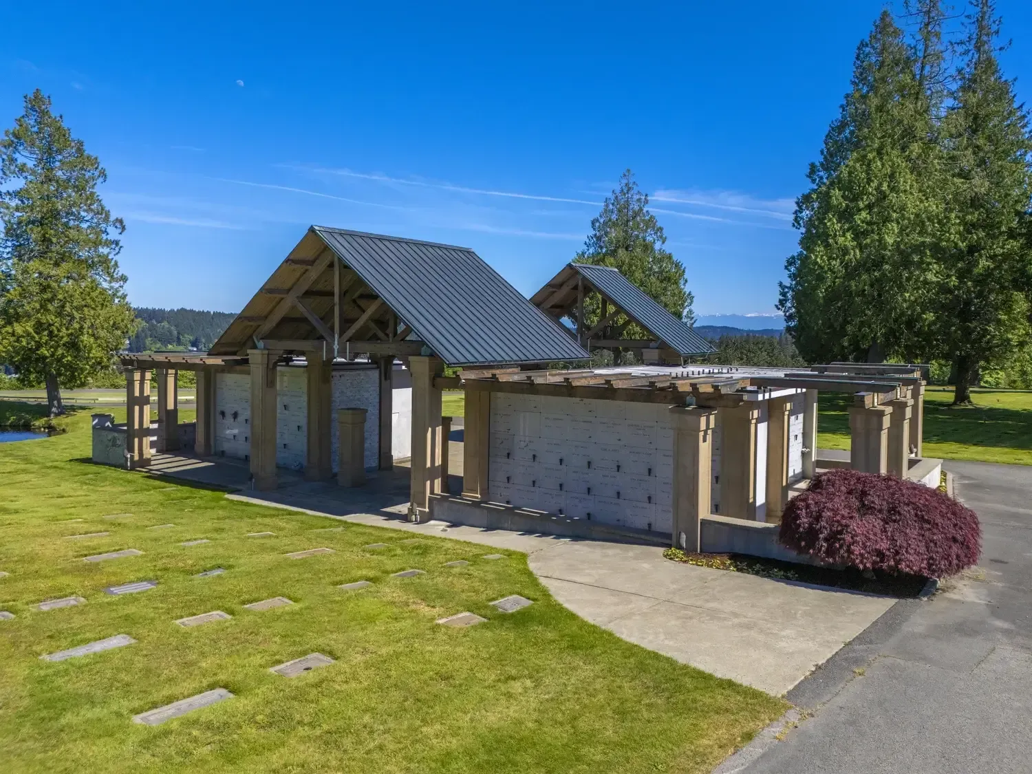 Landscaped memorial park with peaceful outdoor surroundings