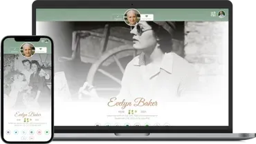 Online memorial page example for a loved one with tribute and messages