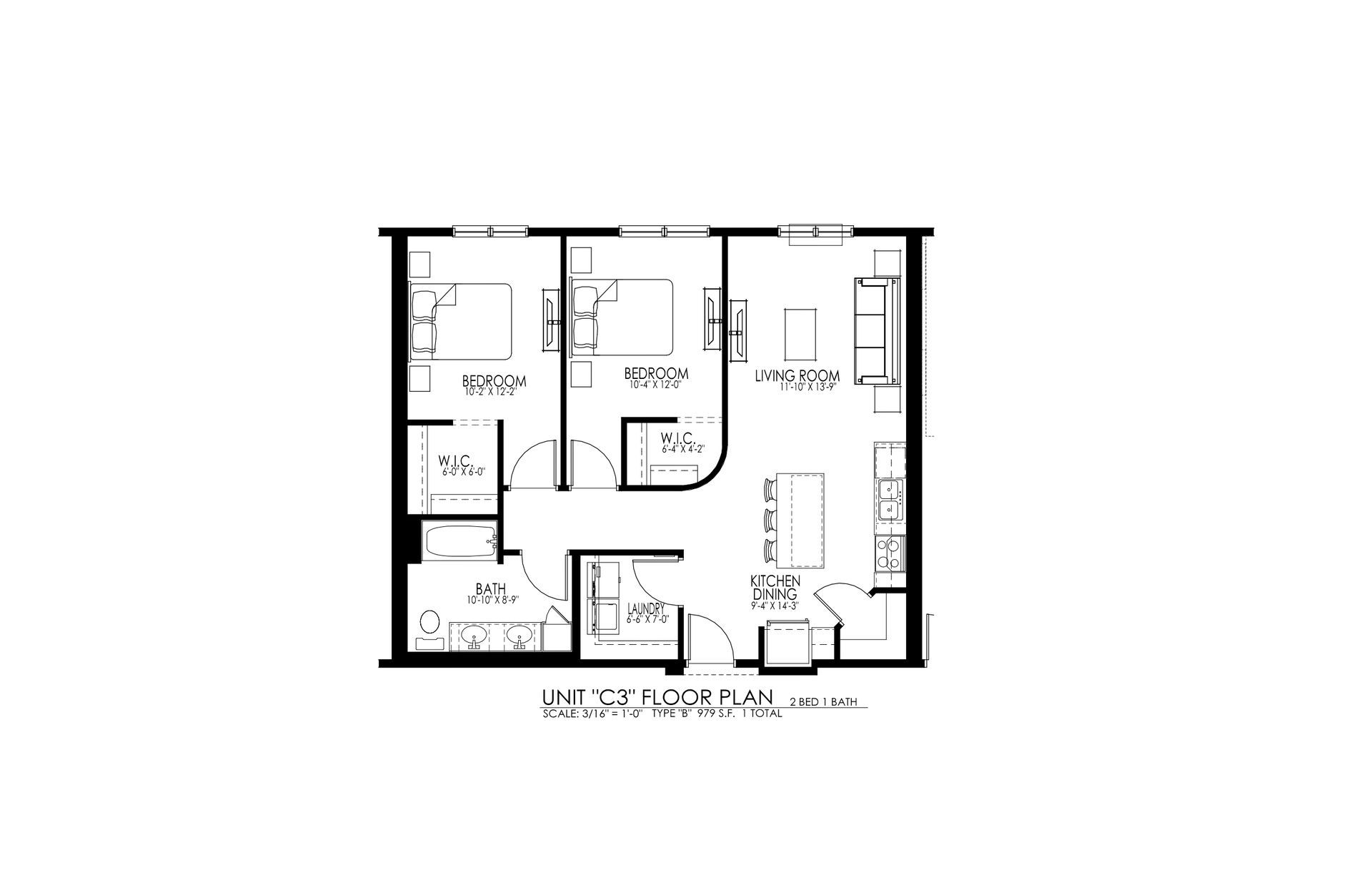 Black-and-white house floor plan with labeled rooms and doors