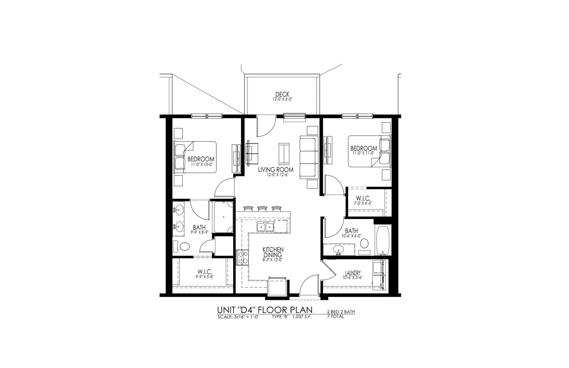Black-and-white architectural floor plan with labeled rooms and measurements.