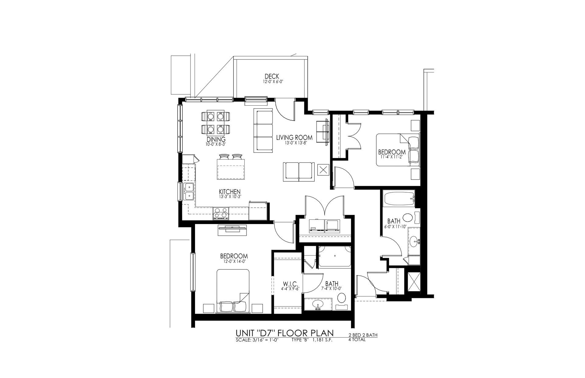 Black-and-white architectural floor plan of a compact house with labeled rooms and dimensions