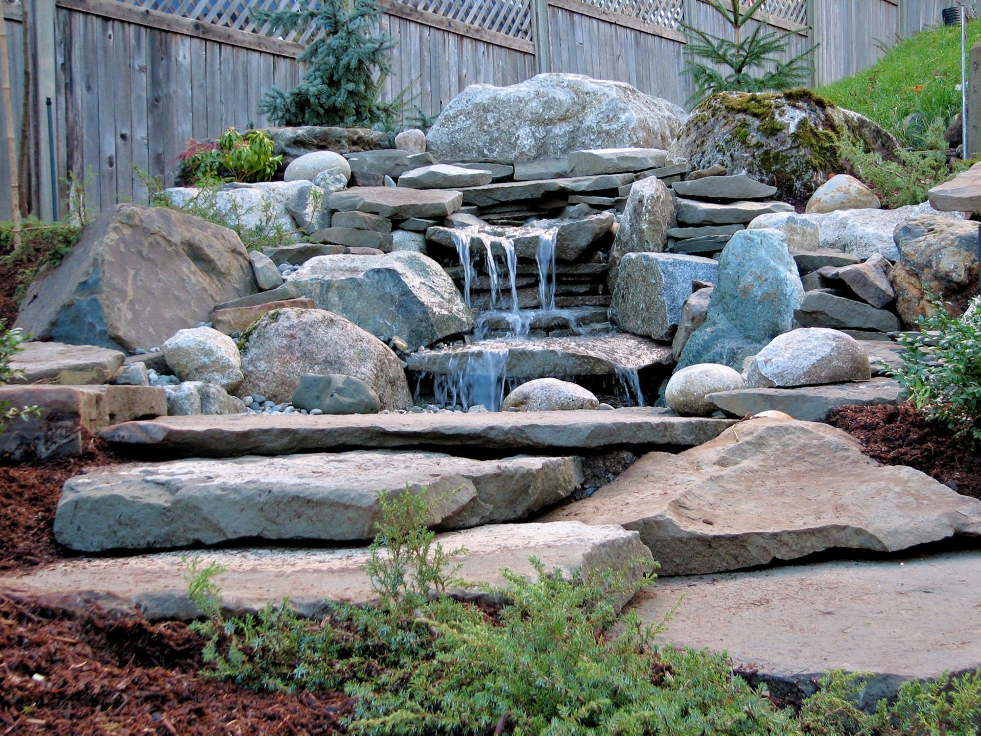 Garden Waterfall — New Lenox, IL — Nittany Lawn & Weed Solutions