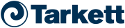 Dark blue Tarkett logo featuring a circular swirl icon to the left of the word 